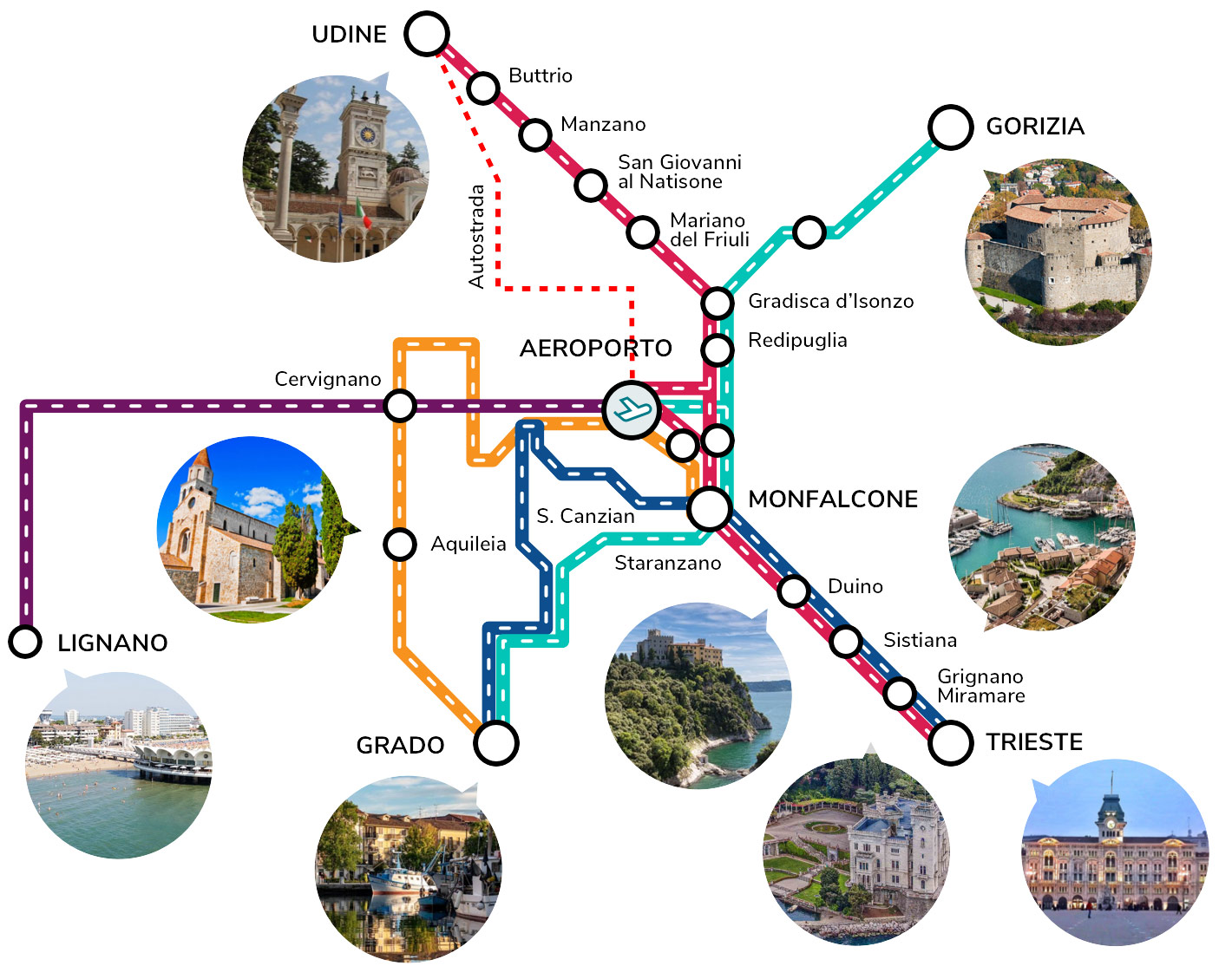 Collegamenti autobus da/per trieste Airport